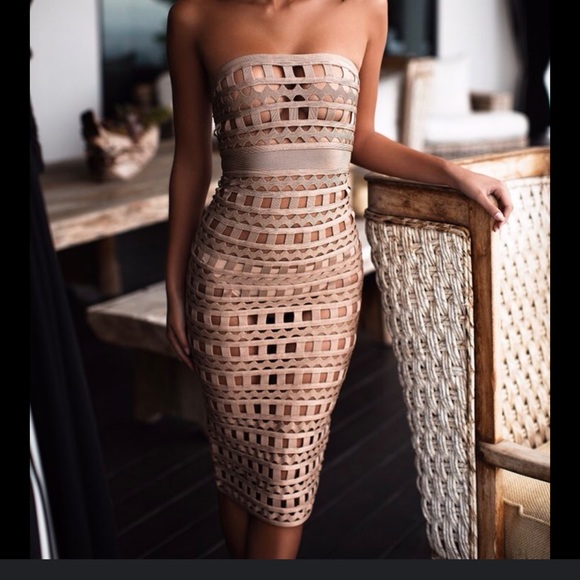 House of CB Demelza Bandage Cut Out Dress - Picture 2 of 9